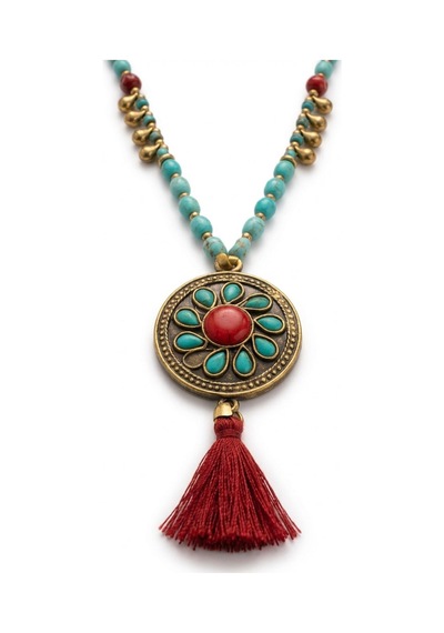 Nomad Ember Püsküllü Kolye Kırmızı