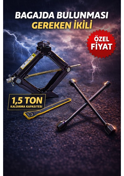 Kriko Ve Bijon Anahtarı Seti Oto Acil Durum Bagaj Seti Lastik Değiştirme Ekipmanı