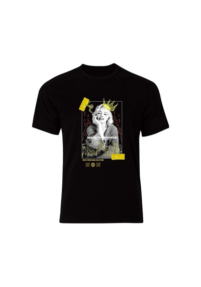 Marilyn Monroe Baskılı Tişört Fame Stoned Gang Collection New Season Tshirt SIYAH