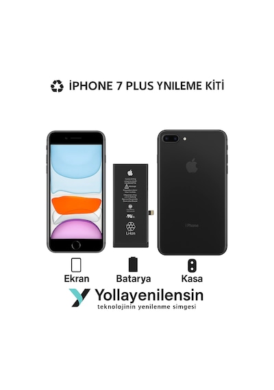 Apple Uyumlu iPhone 7 Plus Kiti Ekran + Batarya + Arka Kasa e Eş Değer Kalite Parçalar