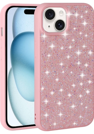 Ariatech Apple Uyumlu iPhone 15 Parlak Taşlı Tasarım Pırlanta Kılıf-lila Lila