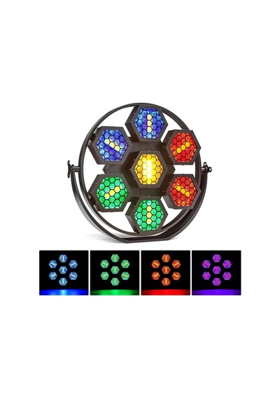 Quenlite QD-950 DMX 7x50W Sahne Disko Işık RETRO 7 Gözlü Led Boyama Efekti RGBW