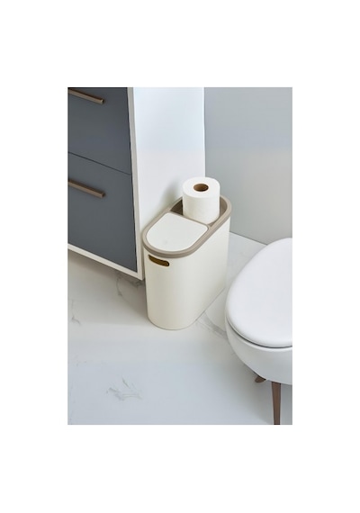 Beyaz Kapaklı Wc Kağıtlıklı Çöp Kovası & Ofis Çöp Kovası 10 Lt