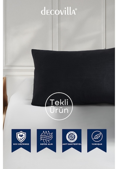 Micro Fermuarlı Yastık Alezi 50x70 Sıvı Geçirmez Antrasit