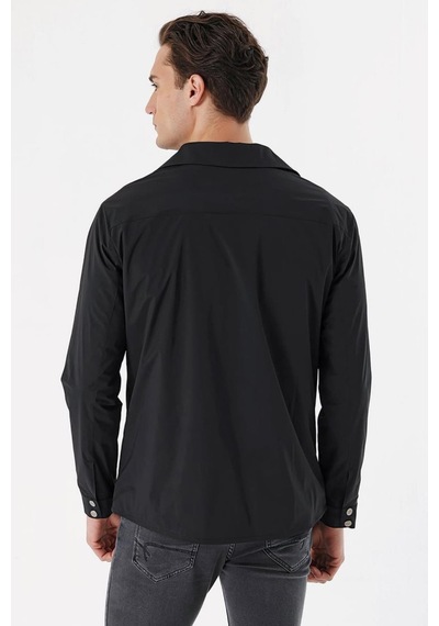 Slim Fit Çıt Çıt Kapamalı Yan Ve Üstten Kapak Cepli Astarlı Ince Baharlık Mont 001