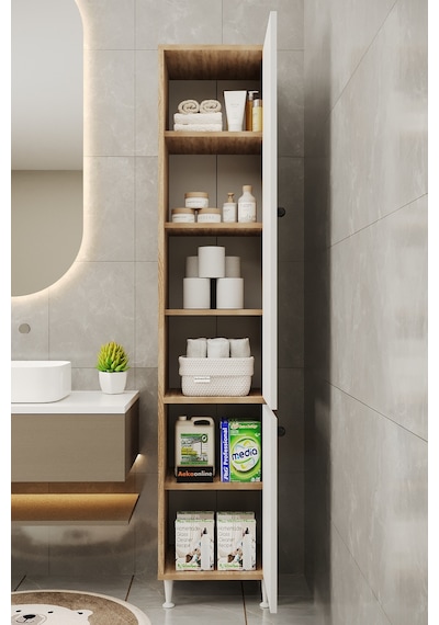 Aeka Ae-2028 Soft 2 Kapaklı Çok Amaçlı Dolap 40x180 Cm Raflı Dar Yüksek Boy Banyo Çok Bölmeli Depolama Dolabı Sonomo - Beyaz Aeka Ae-2028 Soft 2 Kapaklı Çok Amaçlı Dolap 40x180 Cm Raflı Dar Yüksek Boy Banyo Çok Bölmeli Depolama Dolabı Sonomo - Beyaz