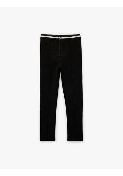 Koton Beli Lastikli Renk Bloklu Basic Tayt Siyah 6wkg40014ak Siyah
