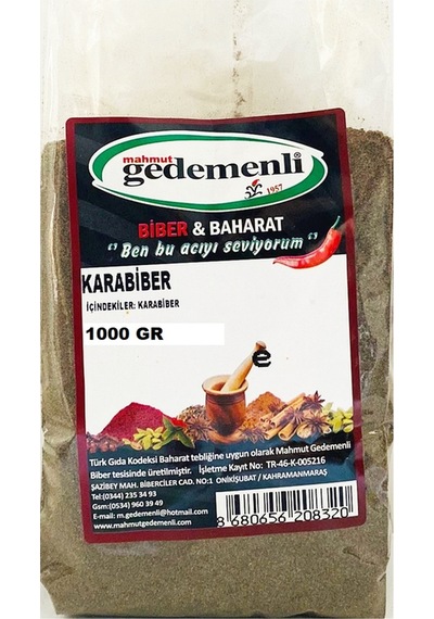 Gedemenli Karabiber Toz 1 KG
