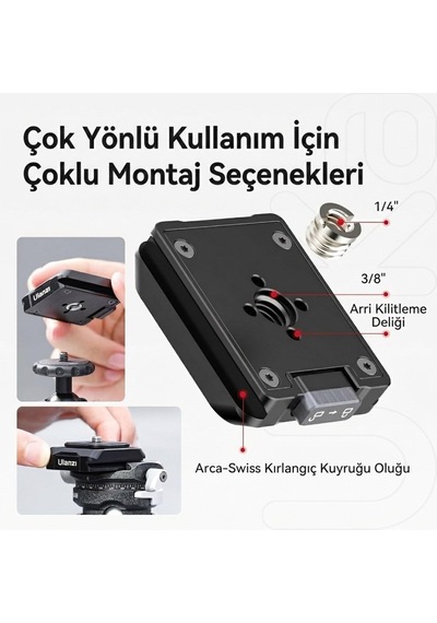 Ulanzi Uka03 Quick Release Base Plate Hızlı Bağlantı Tabanı Uka F38 Arca Uyumlu 4 Yönlü - C018
