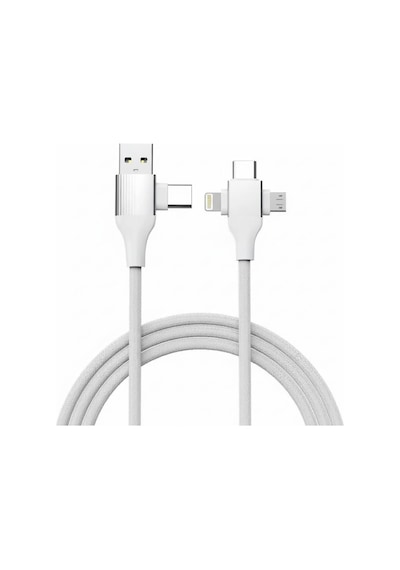 Store Usb Type-c 5'i 1 Arada Çoklu Hızlı Şarj Kablosu Lightning Micro Usb 1m Beyaz