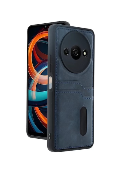 Newface Xiaomi Redmi A3 4g Kılıf Sara Kartvizitli Deri Kılıf - Lacivert