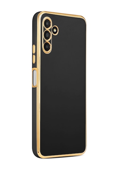 Samsung Galaxy Uyumlu A04s Kılıf Zore Kenarı Gold Renk Silikon Bark Kapak