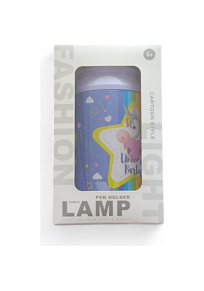 Çocuk Masa Lambası Kalemlik Unicorn Mor Mor