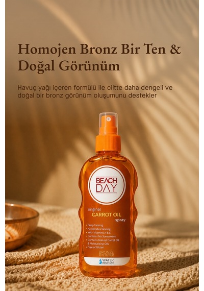 Beach Day Havuç Yağı Özlü Bronzlaştırıcı Sprey 150 ML
