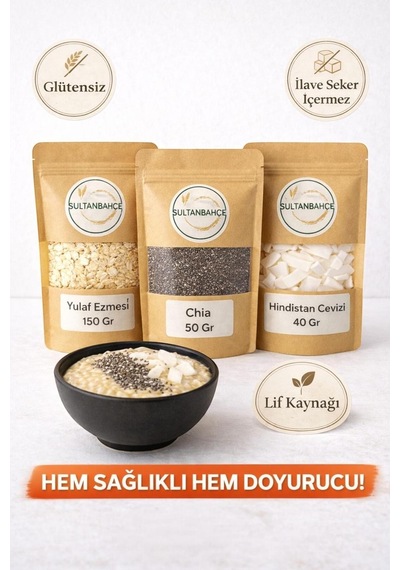 Sultanbahçe Chia Çiya Tohumlu Tropik Fit Bowl Seti Yulaf - Hindistan Cevizi Dilimleri
