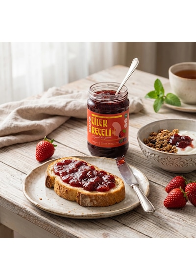 Ots Organik Çilek Reçeli 360 gr (Organik Sertifikalı, Pestisit Analizli)
