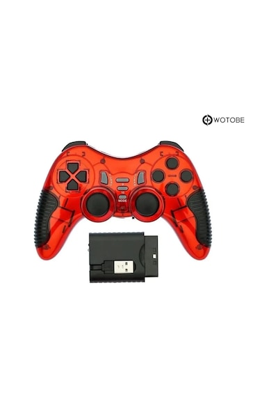2.4g Ps1 Ps2 Ps3 Pc Android Tv Tv Box Android Telefon Uyumlu Titreşimli Kablosuz Joystick Kırmızı