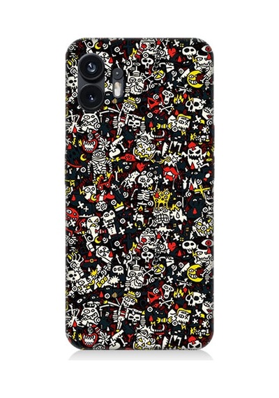 Nothing Phone 2 Küçük Figürler Desenli Silikon Kılıf
