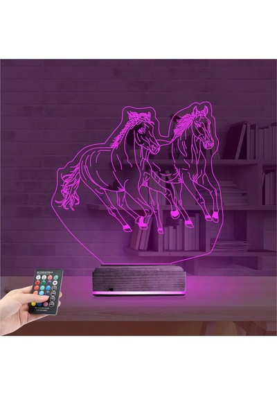 Luvivia At Tasarım 3d Lamba - Masa Gece Lambası V4 Şeffaf