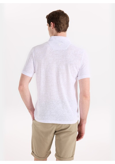 Fabrika Beyaz Erkek Pamuklu Polo T-shirt F6sm-tst 2901