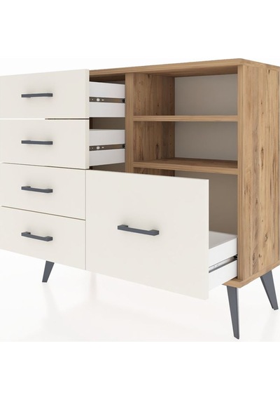 Arges Şifonyer 2 Raflı 5 Çekmeceli 88x30x80 Çam-çam/aytaşı Çam/aytaşı