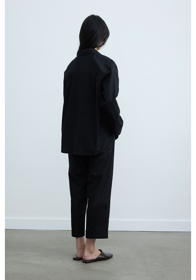 Suud Collection Siyah Page Oversize Gömlek SİYAH