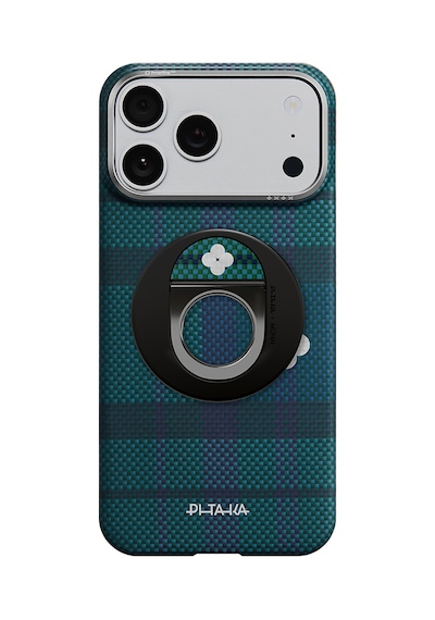 Pitaka Aramid Fiber Flora İn Grid Serisi Magez Grip 3 Magnetik Ring Stand Telefon Tutucu Mavi