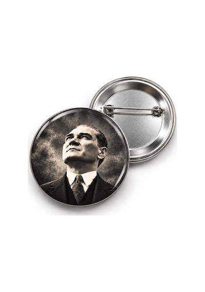 10 Kasım - Göğe Bakan Atatürk Portresi - 58mm Rozet Çok Renkli