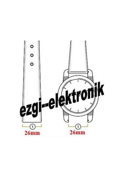 Siyah Kokusuz Silikon 26Mm Saat Kordonu Yumuşak Spor Kayışı Küt (498622075)