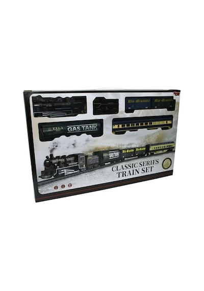 Oyuncak Tren 33 Parça Işıklı - Sesli Classic Lokomotif Büyük Tren Raylı Set