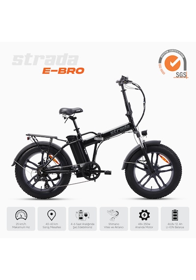 Strada E-bro 20 Jant Elektrikli Bisiklet Gri