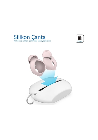 Lexroo Airpods 1. & 2. Nesil Kulak İçi Kılıf 3 Çift Small Silikon Uç Çok Renkli