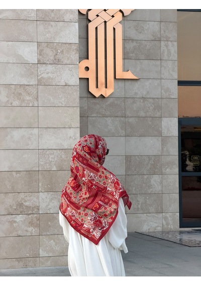 Qalortex Scarf Pamuklu Piraye Desen Eşarp-nar