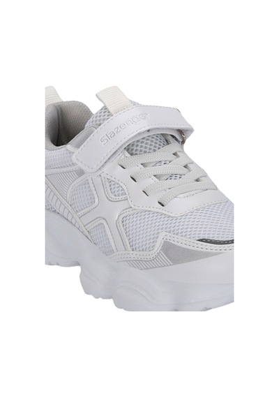 Slazenger Fast Track I Unisex Çocuk Cırt Cırtlı Beyaz / Gümüş Günlük Spor Ayakkabısı