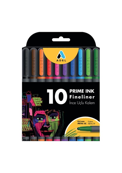 Prime Ink Fineliner 10'lu Klasik İnce Uçlu Kalem