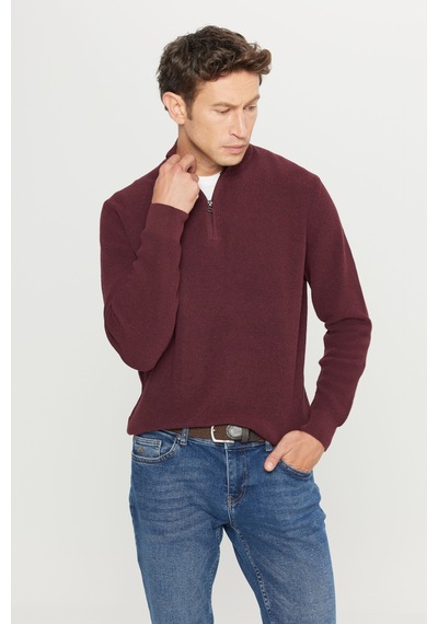 AC&Co / Altınyıldız Classics Erkek Bordo Pamuklu Standart Fit Normal Kesim Bato Yaka Jakarlı Triko Kazak Bordo AC&Co / Altınyıldız Classics Erkek Bordo Pamuklu Standart Fit Normal Kesim Bato Yaka Jakarlı Triko Kazak Bordo