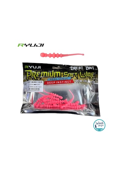 Ryuji Tipsy Worm 5.8cm Silikon Lrf Kurt Pink Glow