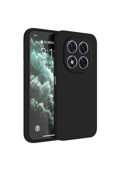 Poco X7 Uyumlu Silikon Kılıf - Kamera Korumalı Esnek Pastel Renk Kapak - Siyah Siyah