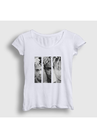 Presmono Kadın Three Xxxtentacion T-shirt Beyaz