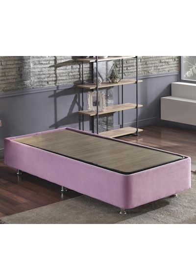 Nironyatak Pinky Baza - 120X200 Cm Tek Kişilik Sandıklı Pembe Kumaş Baza Sil
