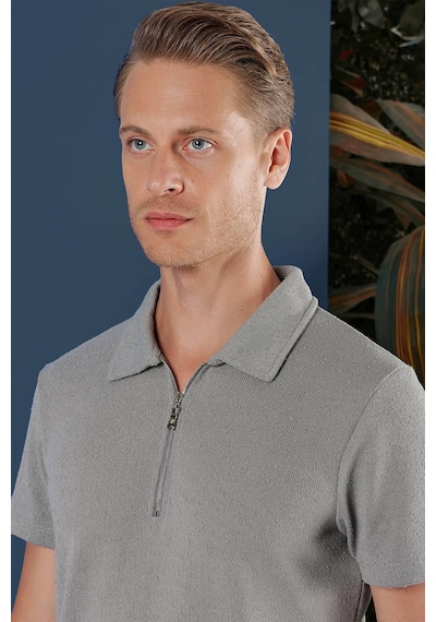 Efor Ts 871 Slim Fit Gri Spor T-shirt Gri
