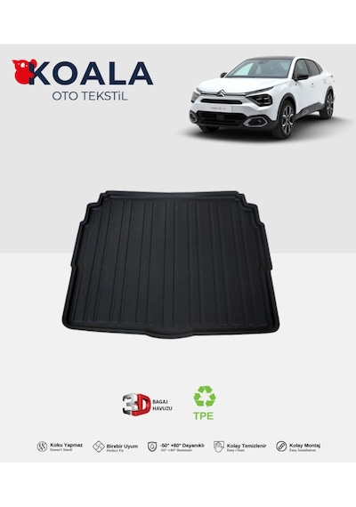 Citroen C4 X Kalın Stepne 2022 Ve Sonrası 3d Bagaj Havuzu