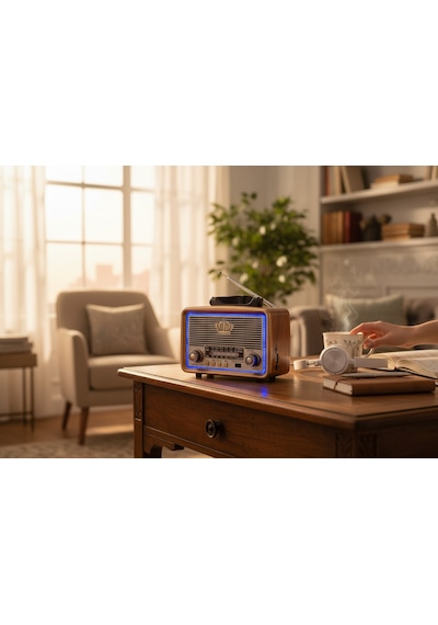 Rt-681 Nostalji Led Detay Radyo,ahşap Görünüm Nostaljik Radyo
