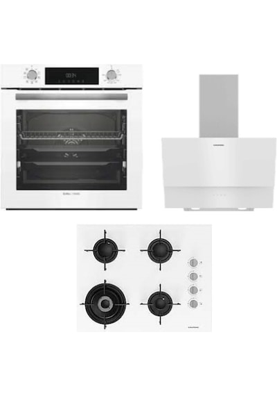 Grundig GEBM 12302 W - GIGL 622410 W - GDSP 2474 BW Beyaz Ankastre Set