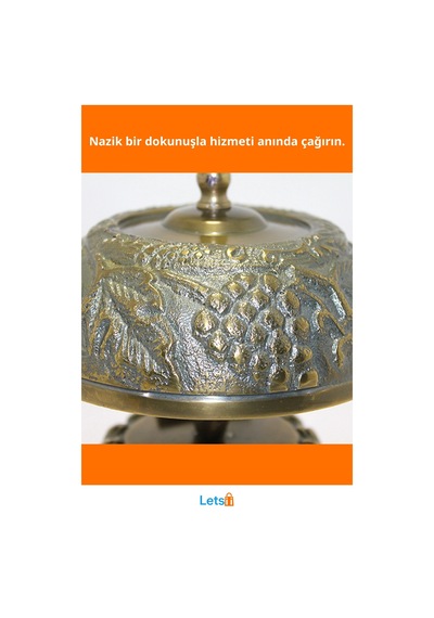 Antik Tasarımlı Pirinç Resepsiyon Zili 1 Adet