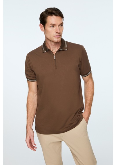 Morven Erkek Açık Kahve Trend Jakarlı Polo Yaka Dinamik Fit Tshirt 26ys018011411 Açık Kahve Açık Kahverengi Morven Erkek Açık Kahve Trend Jakarlı Polo Yaka Dinamik Fit Tshirt 26ys018011411 Açık Kahve Açık Kahverengi