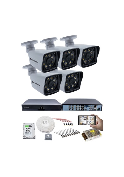 5 Kameralı Güvenlik Kamerası Seti Kdj-5s-8w-kk-p