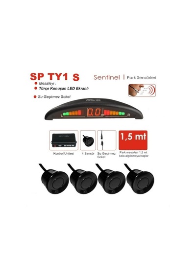 Park Sensörü Led Ekranlı Türkçe Sesli Siyah