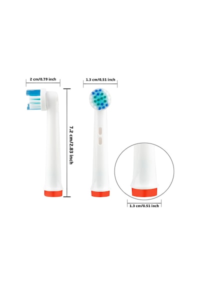 4 Adet Standard Cleaning Type Eb-17x Oral-b Şarjlı Ve Pilli Diş Fırçası Uyumlu Yedek Başlık Tek Ebat