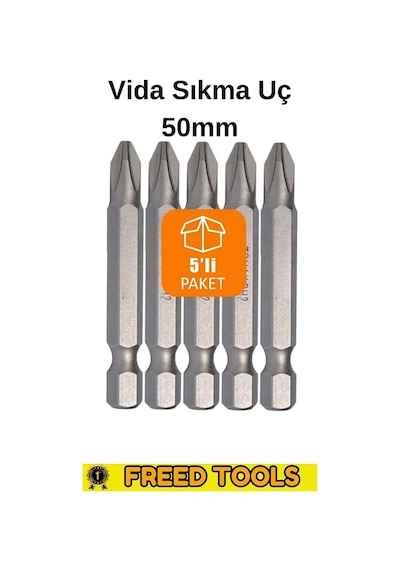 Matkap Ucu Uçları 50 Mm Yıldız Düz Bits Vidalama Uç Seti Ph 5 Par
